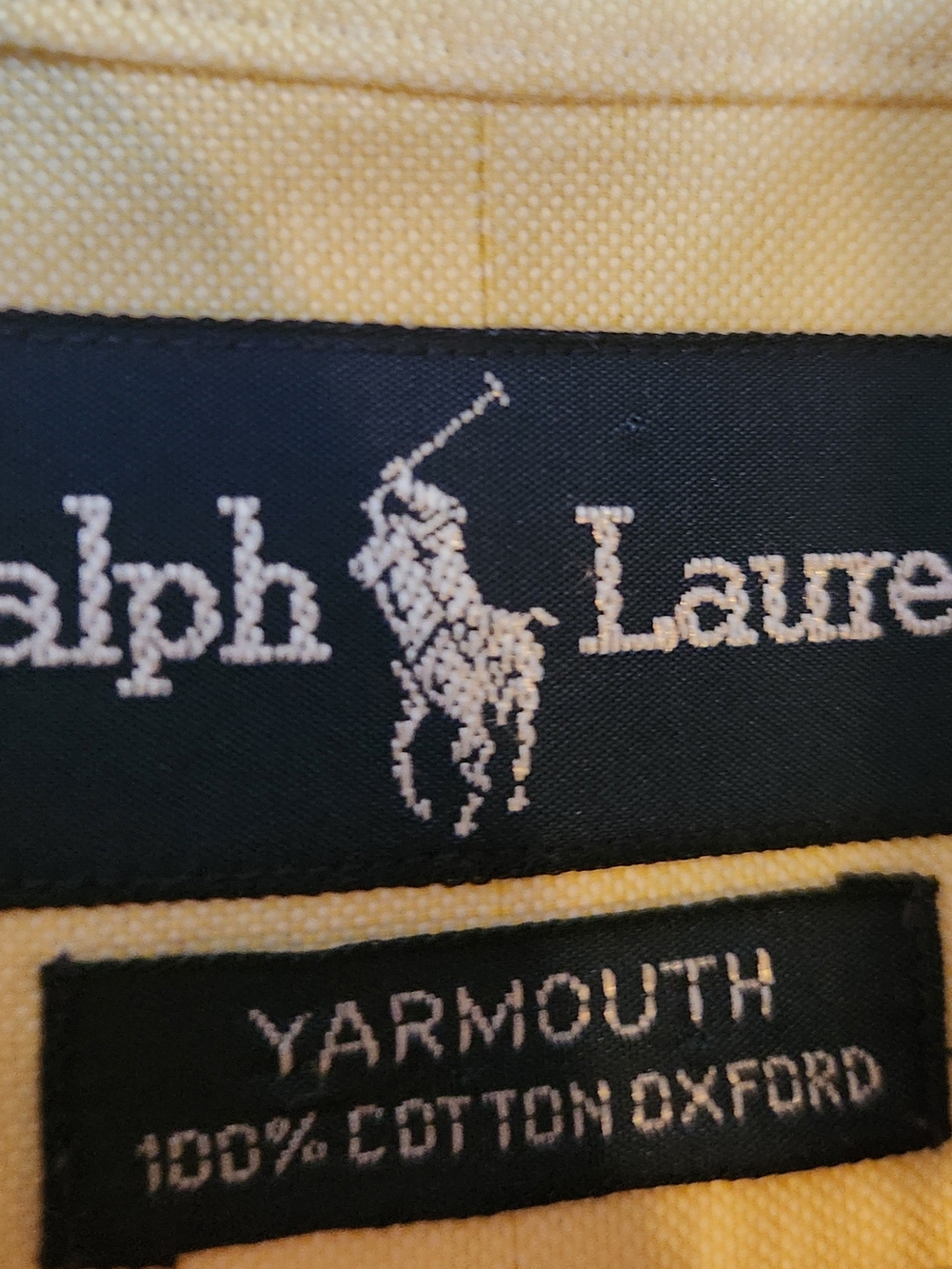 Ralph Lauren Canary Yellow Men’s Dress Shirt - Long Sleeve Button-Down 17.5/35 - Picture 2 of 2